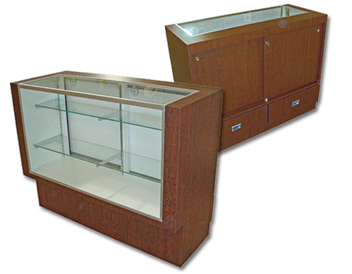 Glass front display cabinets