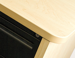 Work Surface with Panel Leg Support